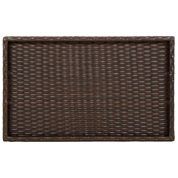 Tavolino Vassoio Pieghevole Marrone 65x40x75 cm in Polyrattan 365128