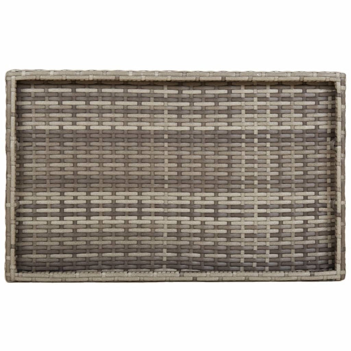 Tavolino Vassoio Pieghevole-Tavolino da soggiorno-Tavolo Grigio 65x40x75 cm in Polyrattan