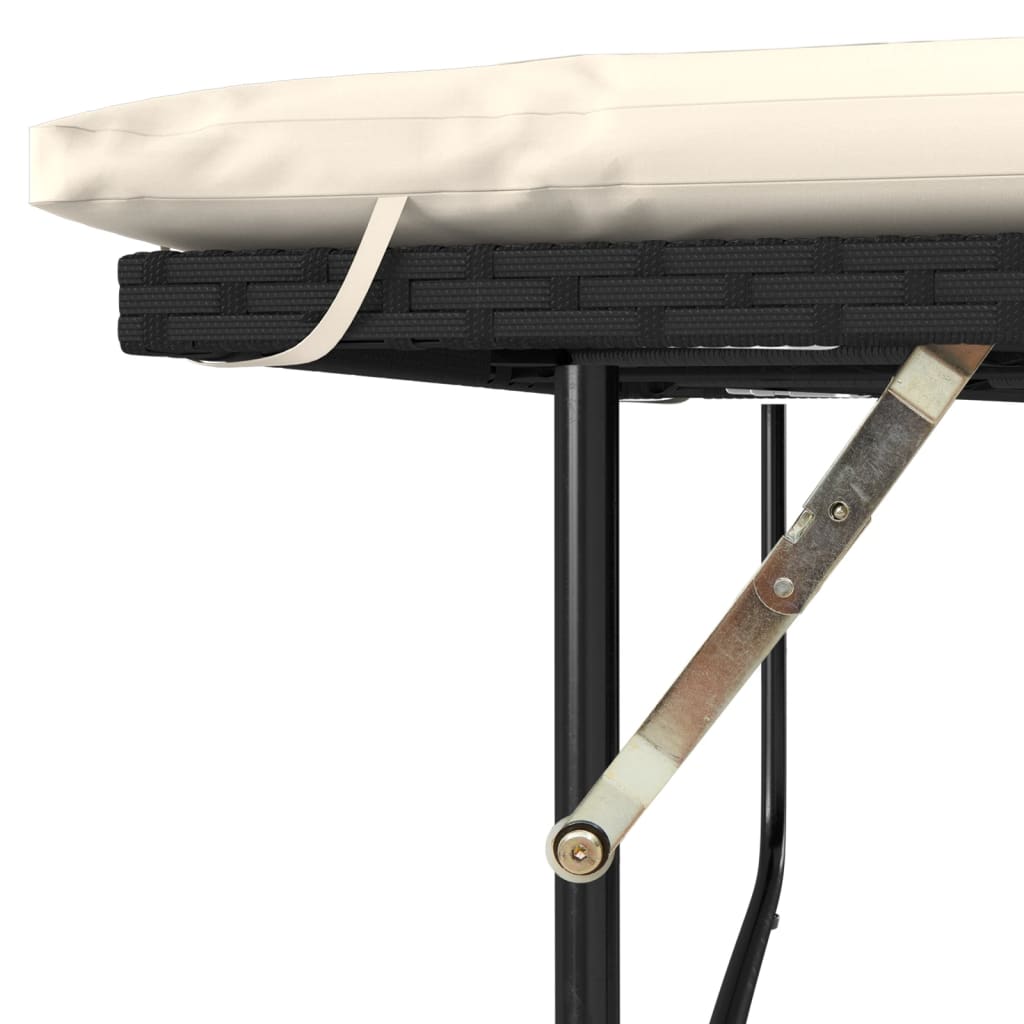 Divano da Giardino con Cuscini a 2 Posti Nero in Polyrattan 365131