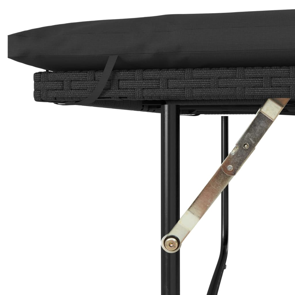 Divano da Giardino con Cuscini a 2 Posti Nero in Polyrattan 365132