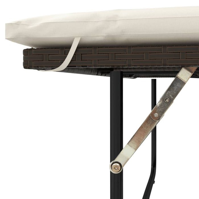 Divano da Giardino a 2 Posti con Cuscini in Polyrattan Marrone 365133