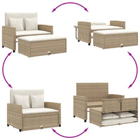 Divano da Giardino con Cuscini a 2 Posti Beige in Polyrattan 365135