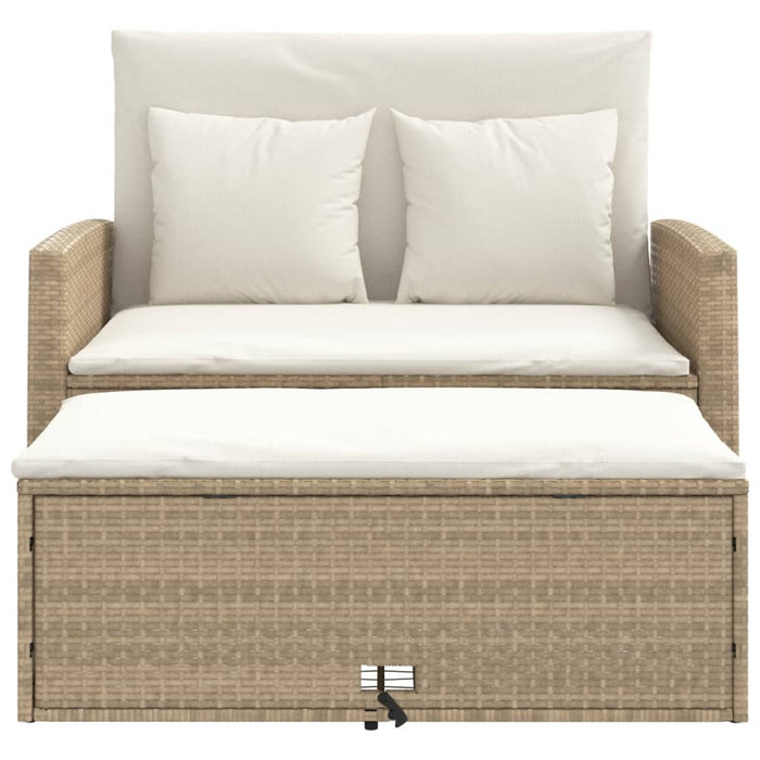 Divano da Giardino con Cuscini a 2 Posti Beige in Polyrattan 365135