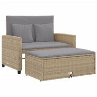 Divano da Giardino con Cuscini a 2 Posti Beige in Polyrattan 365136