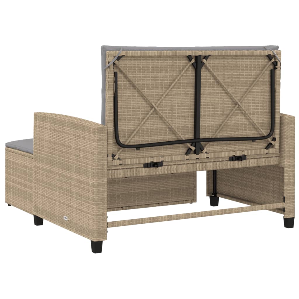Divano da Giardino con Cuscini a 2 Posti Beige in Polyrattan 365136