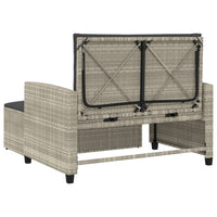 Divano da Giardino con Cuscini 2 Posti Grigio Chiaro Polyrattan 365137