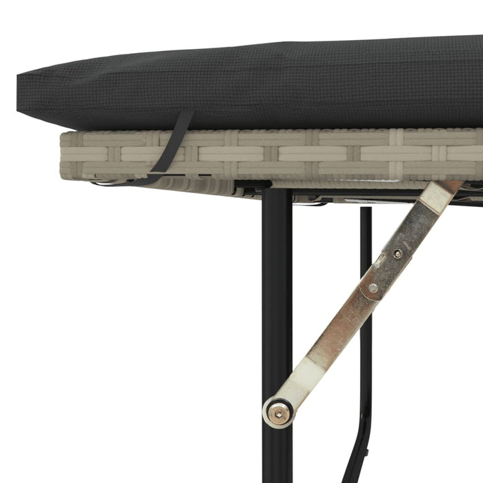 Divano da Giardino con Cuscini 2 Posti Grigio Chiaro Polyrattan 365137