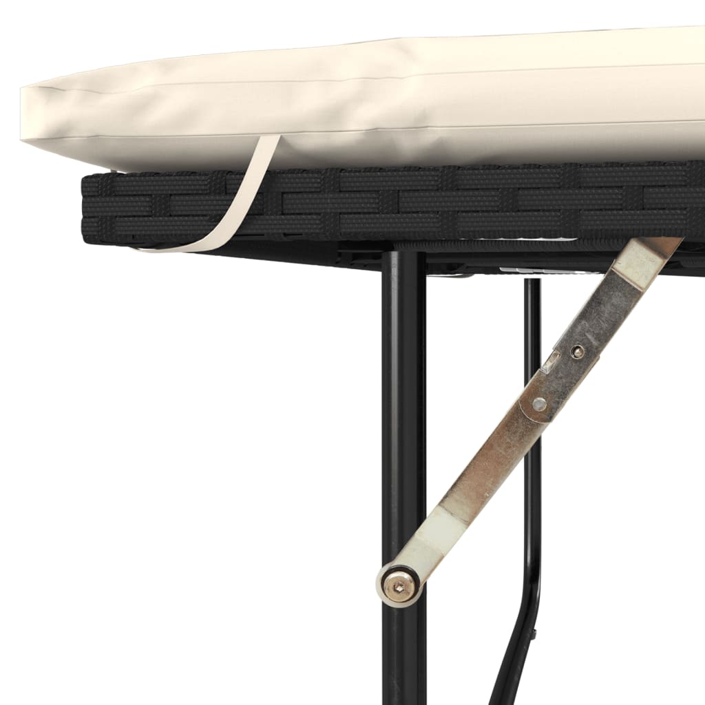 Divano Giardino con Cuscini 2 Posti Nero Polyrattan e Acacia 365141