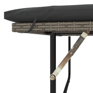 Divano Giardino con Cuscini 2 Posti Grigio in Polyrattan Acacia 365142