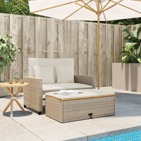 Divano Giardino con Cuscini 2 Posti Beige Polyrattan e Acacia 365143