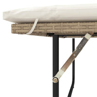 Divano Giardino con Cuscini 2 Posti Beige Polyrattan e Acacia 365143