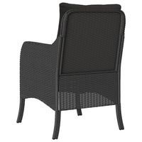 Sedie da Giardino con Cuscini 2 pz Nere in Polyrattan 365145