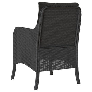 Sedie da Giardino con Cuscini 2 pz Nere in Polyrattan 365145