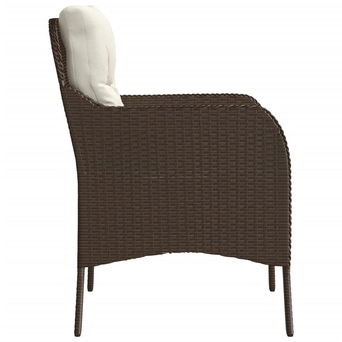 Sedie da Giardino con Cuscini 2 pz Marroni in Polyrattan 365146