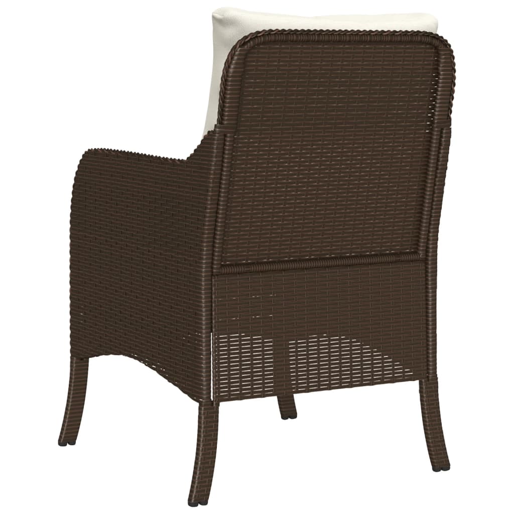 Sedie da Giardino con Cuscini 2 pz Marroni in Polyrattan 365146