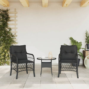 Sedie da Giardino con Cuscini 2 pz Nere in Polyrattancod mxl 110700