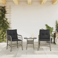 Sedie da Giardino con Cuscini 2 pz Grigie in Polyrattan 365155