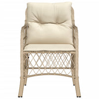 Sedie da Giardino con Cuscini 2 pz Beige in Polyrattan 365156