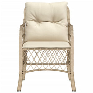 Sedie da Giardino con Cuscini 2 pz Beige in Polyrattan 365156