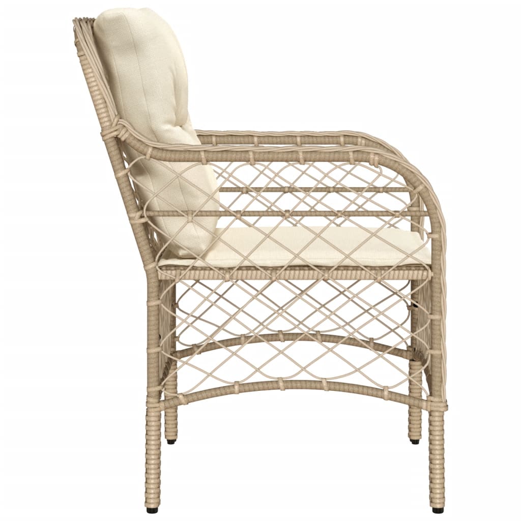 Sedie da Giardino con Cuscini 2 pz Beige in Polyrattan 365156