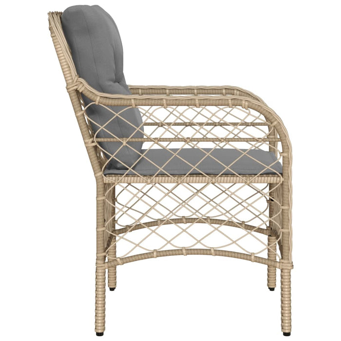 Sedie da Giardino con Cuscini 2 pz Beige Misto in Polyrattan 365157