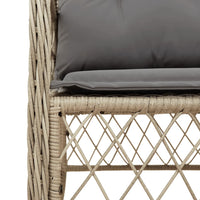 Sedie da Giardino con Cuscini 2 pz Beige Misto in Polyrattan 365157