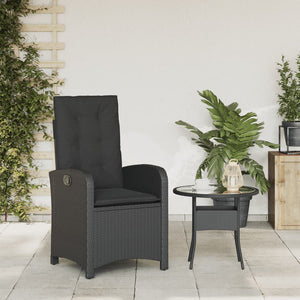 Sedia Reclinabile da Giardino con Cuscini Nera in Polyrattancod mxl 134886