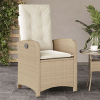 Sedie Reclinabili da Giardino 2pz con Cuscini Beige Polyrattancod mxl 110908