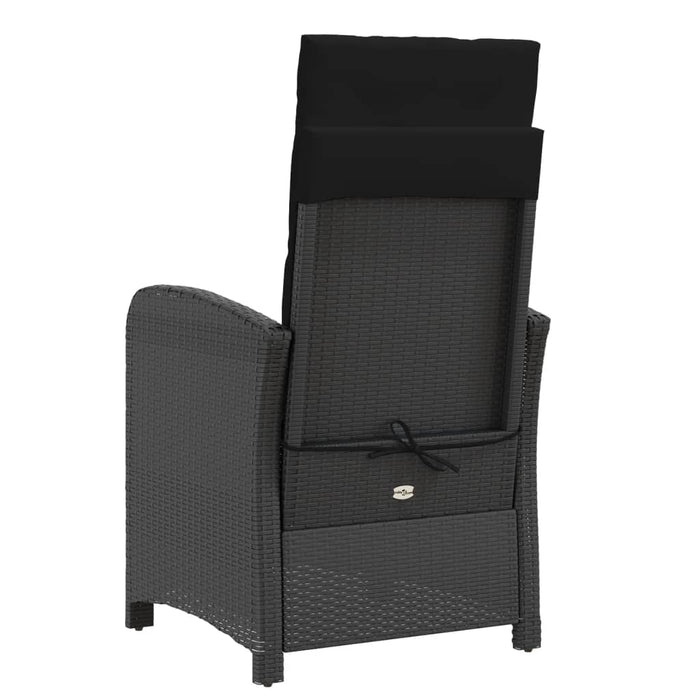 Set da Bistrò 3 pz con Cuscini Nero in Polyrattan 365177