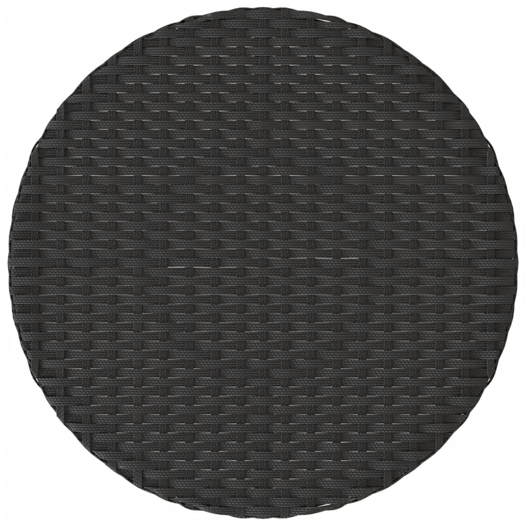 Set da Bistrò 3 pz con Cuscini Nero in Polyrattan 365177