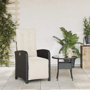 Sedia Reclinabile da Giardino con Poggiapiedi Nera Polyrattancod mxl 86915