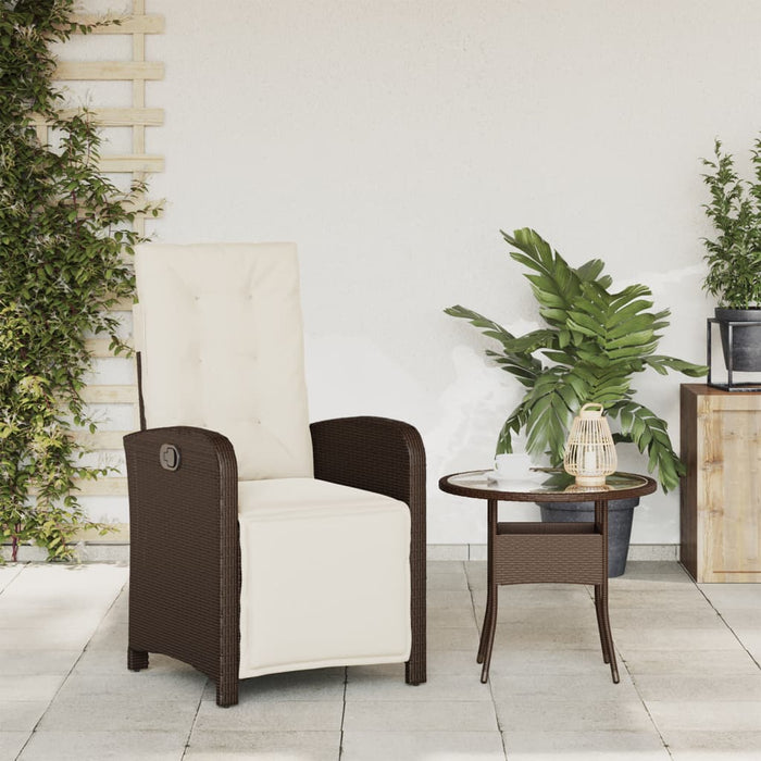 Sedia Reclinabile Giardino con Poggiapiedi Marrone Polyrattancod mxl 91131