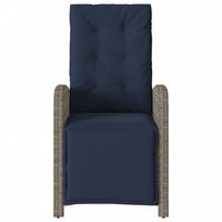 Sedia Reclinabile da Giardino con Poggiapiedi Grigia Polyrattan 365191