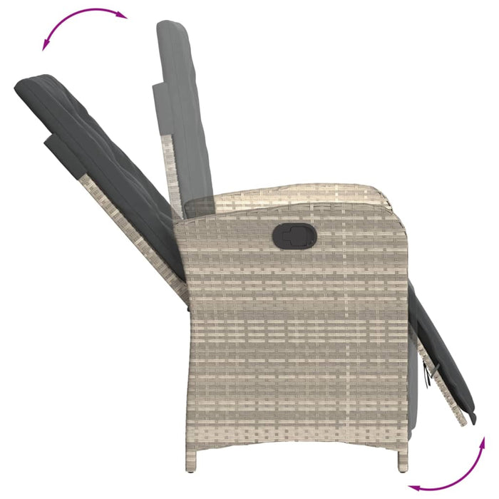 Sedie da Giardino Reclinabili 2 pz con Poggiapiedi Polyrattan 365198