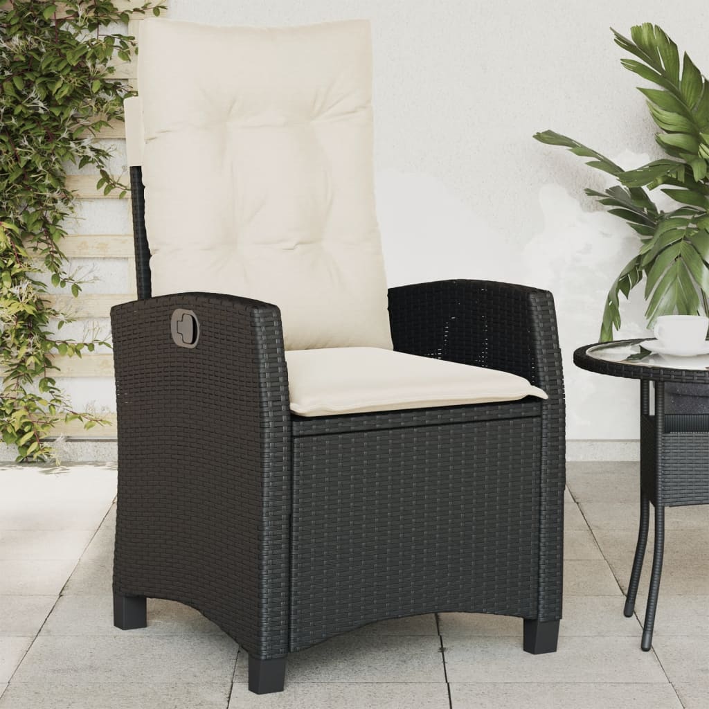 Sedie Reclinabili da Giardino 2 pz con Cuscini Nero Polyrattancod mxl 87049