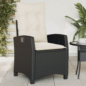Sedie Reclinabili da Giardino 2 pz con Cuscini Nero Polyrattancod mxl 87049