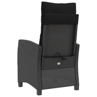 Sedie Reclinabili da Giardino 2 pz con Cuscini Nero Polyrattan 365217