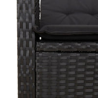 Sedie Reclinabili da Giardino 2 pz con Cuscini Nero Polyrattan 365217