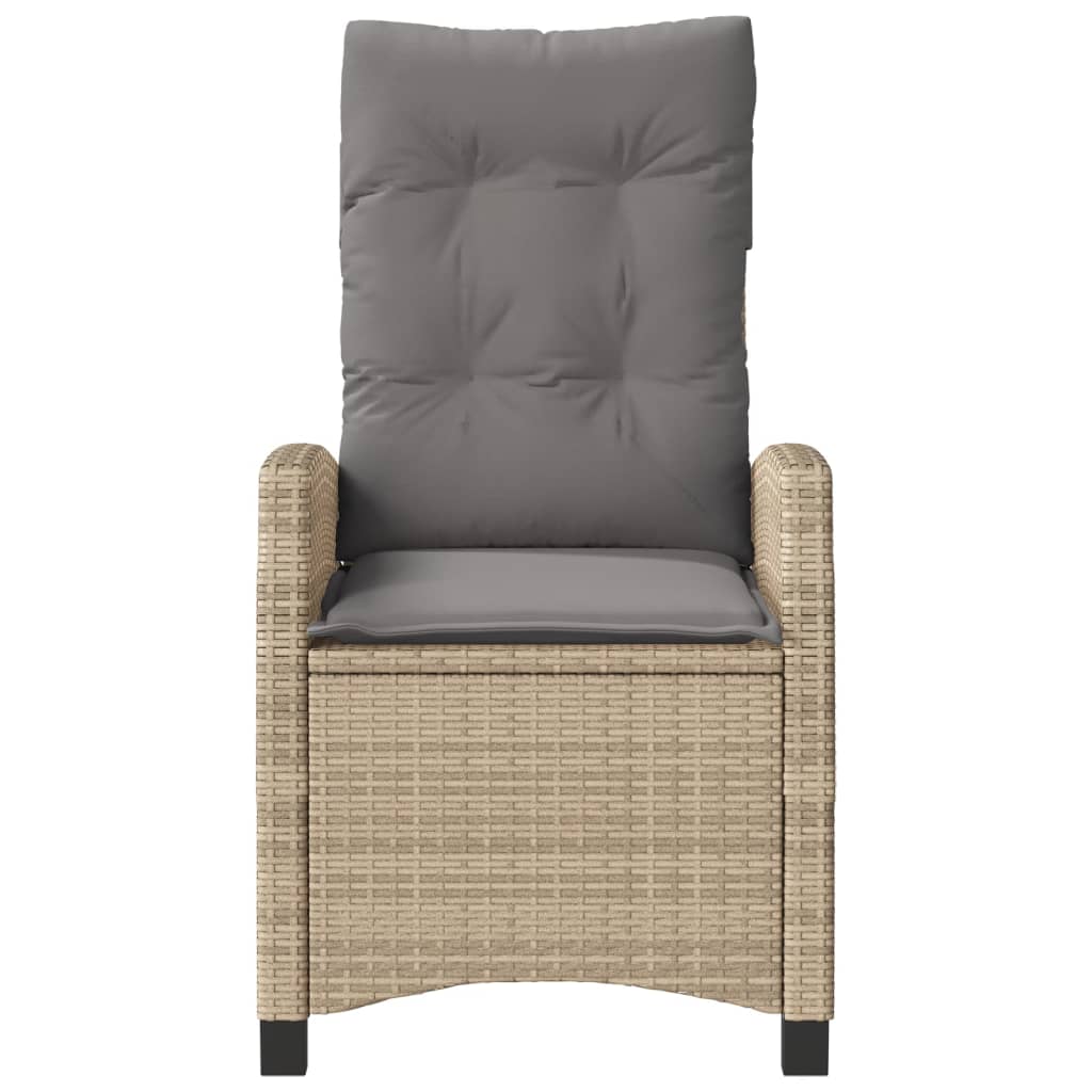 Sedie Reclinabili Giardino 2pz Cuscini Beige Misto Polyrattan 365221