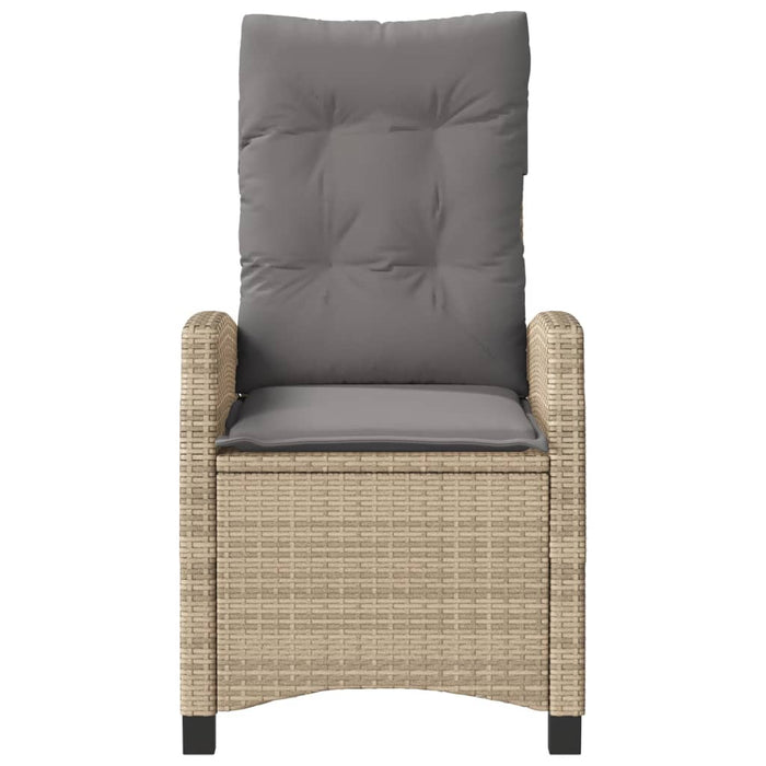 Sedie Reclinabili Giardino 2pz Cuscini Beige Misto Polyrattan 365221