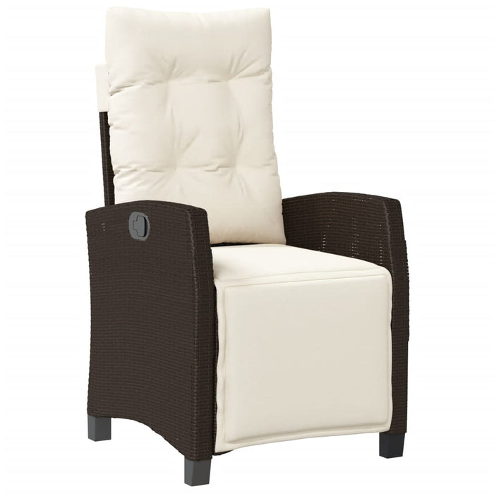 Sedia Reclinabile Giardino con Poggiapiedi Marrone Polyrattancod mxl 110939