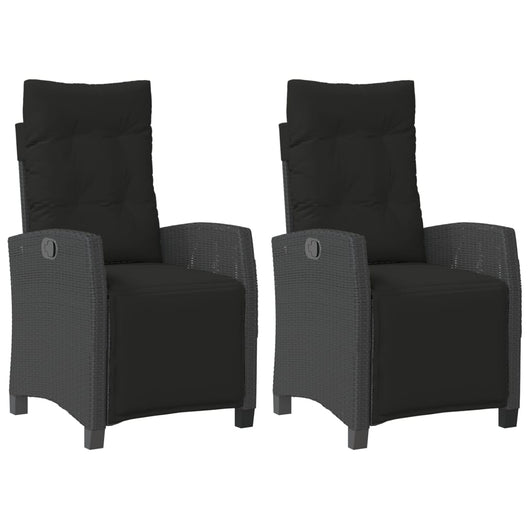 Sedie da Giardino Reclinabili 2 pz con Poggiapiedi Polyrattancod mxl 110940