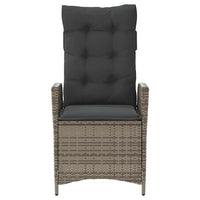 Sedia Reclinabile da Giardino con Cuscini Grigia in Polyrattan