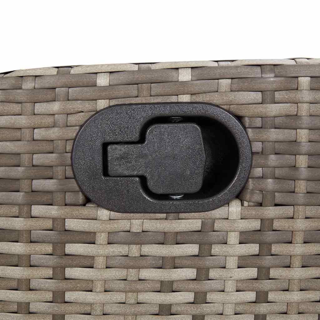 Sedia Reclinabile da Giardino con Cuscini Grigia in Polyrattan