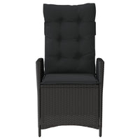 vidaXL Sedie Reclinabili da Giardino 2 pz con Cuscini Nero Polyrattan