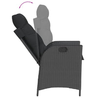 vidaXL Sedie Reclinabili da Giardino 2 pz con Cuscini Nero Polyrattan