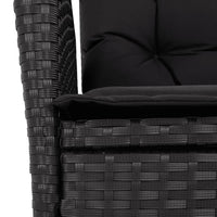 vidaXL Sedie Reclinabili da Giardino 2 pz con Cuscini Nero Polyrattan