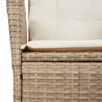 vidaXL Sedie Reclinabili da Giardino 2pz con Cuscini Beige Polyrattan