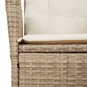 vidaXL Sedie Reclinabili da Giardino 2pz con Cuscini Beige Polyrattan