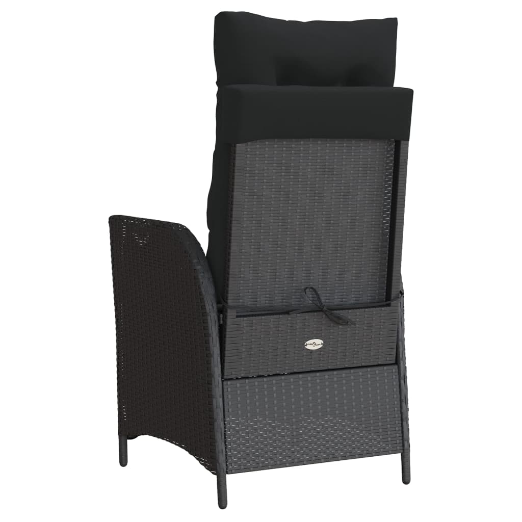 Set da Bistrò 3 pz con Cuscini Nero in Polyrattan 365273